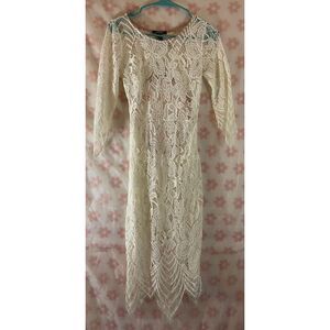 Forever 21 Elegant Lace Long Sleeve Dress Boho Wedding‎ Beach Party Cocktail